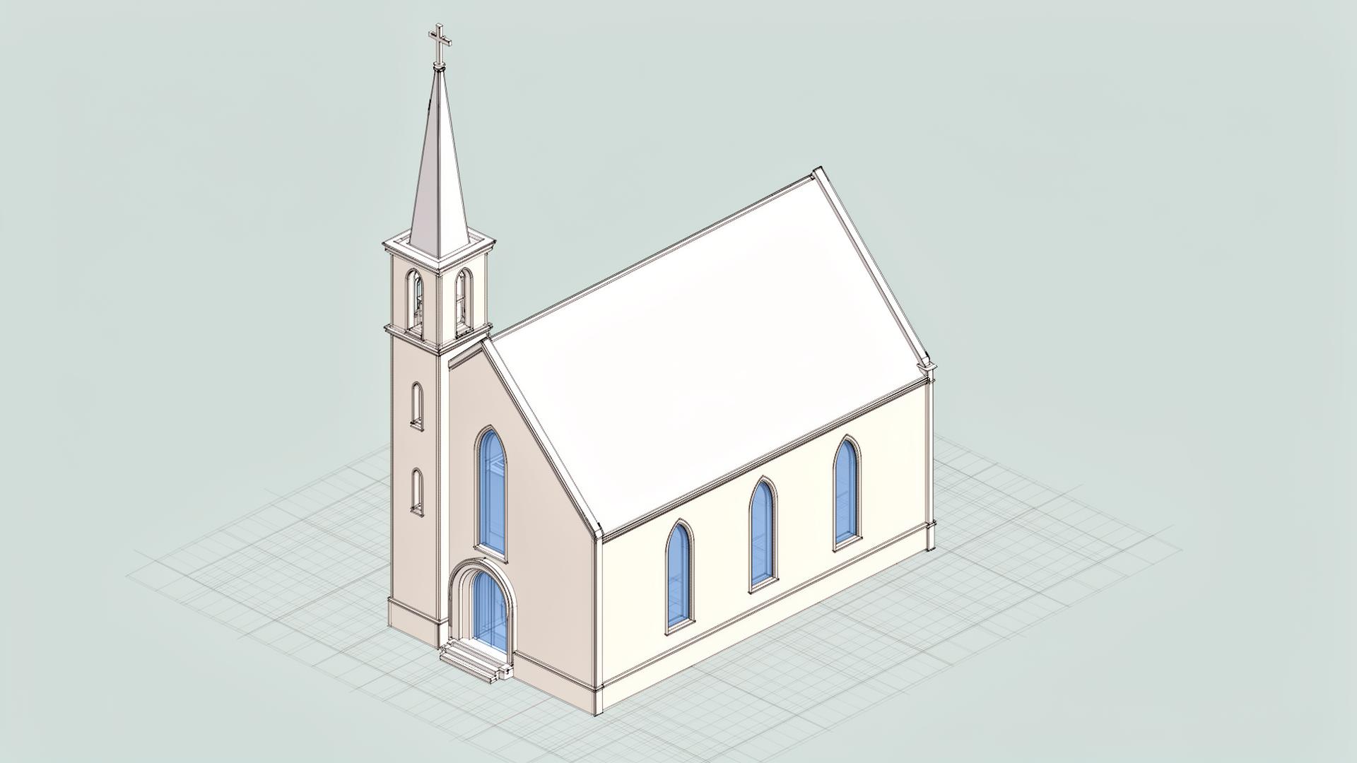 Baltezera baznīcas 3D BIM modelis